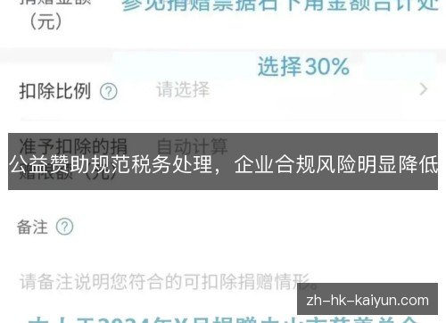 公益赞助规范税务处理，企业合规风险明显降低